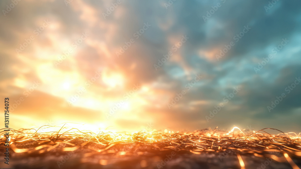 stunning sunset with glowing strands against dramatic sky stunning sunset with glowing strands against dramatic sky