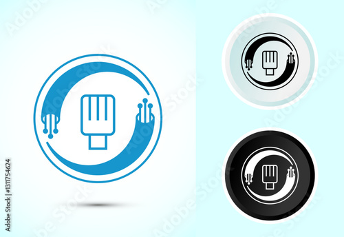 Fiber optic cable icon design illustration. Electric wire sign, digital internet, Color black and white