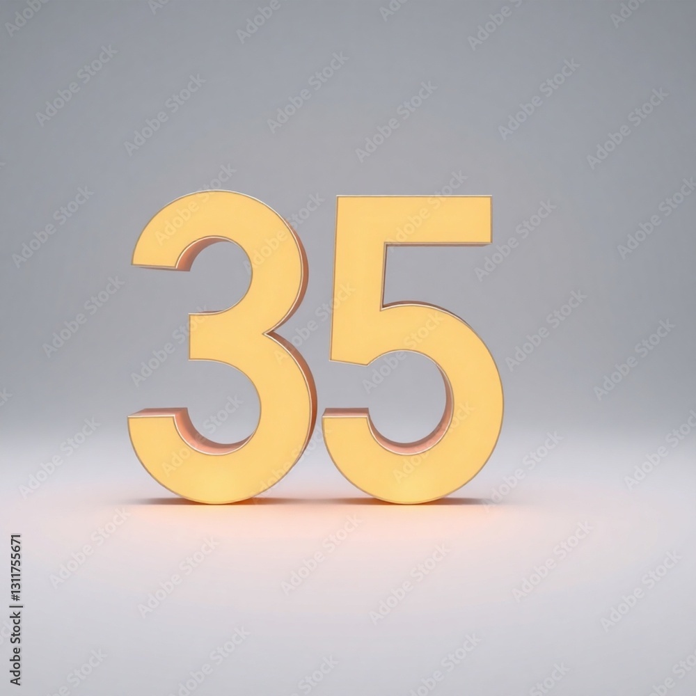 High-resolution stock photo of the number 35, rendered in a clean, commercial style with professional-grade lighting and sharpness, suitable for high-impact advertising High-resolution stock photo of the number 35, rendered in a clean, commercial style with professional-grade lighting and sharpness, suitable for high-impact advertising