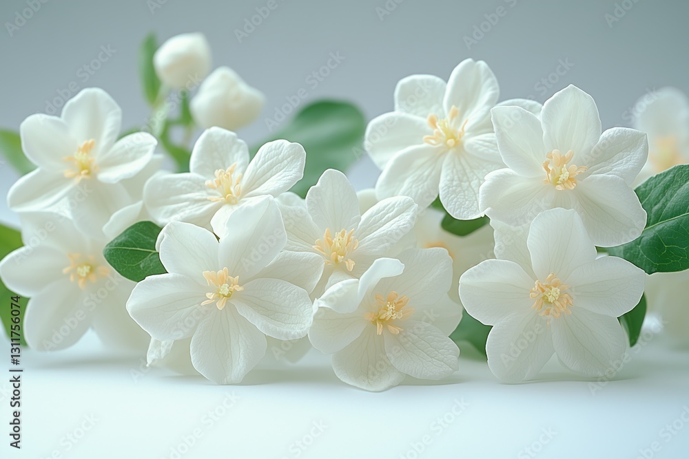 Obraz premium Jasmine white flower on white background. Jasmine white flower isolated on white background 