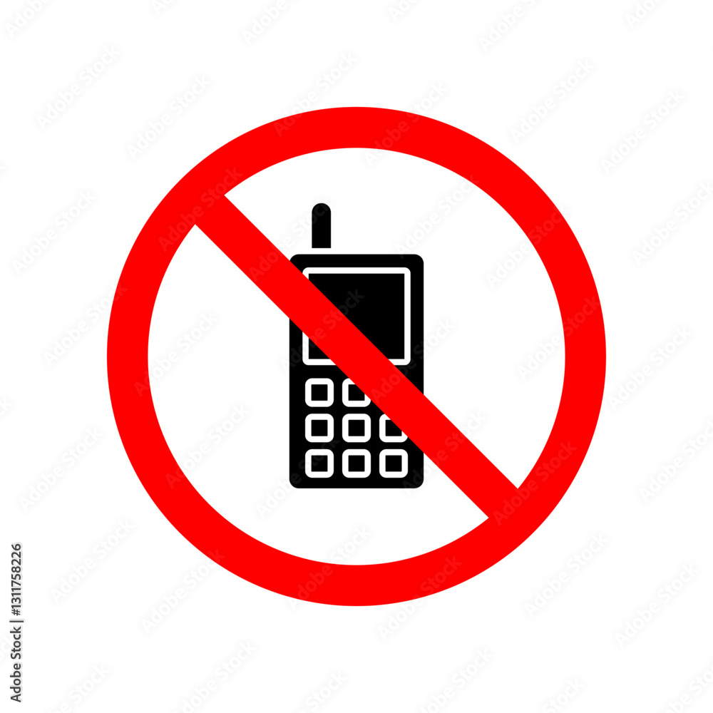 vector icon banned phone, flat design symbol vector icon banned phone, flat design symbol