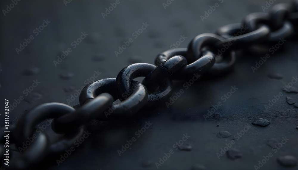 Close-up shiney black chain in full frame Close-up shiney black chain in full frame