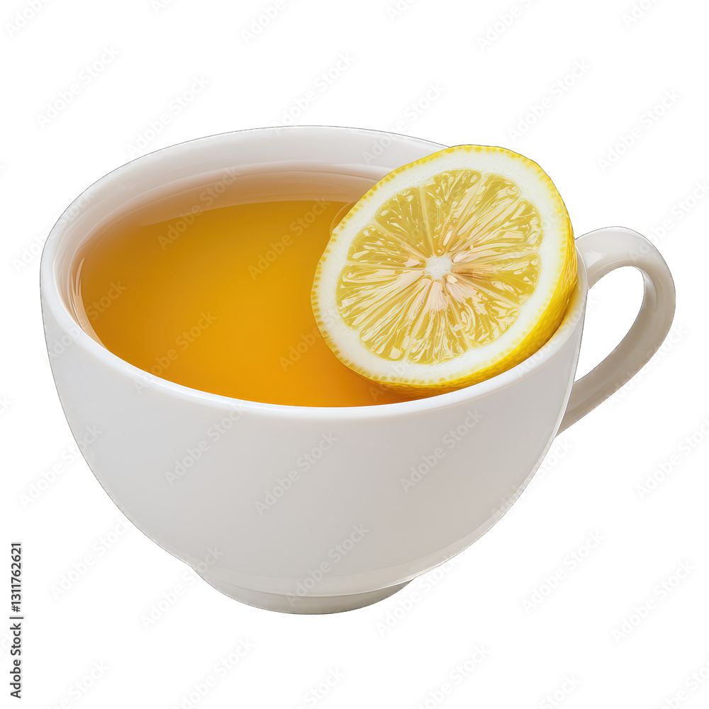 A refreshing cup of lemon tea with a slice of lemon garnish. A refreshing cup of lemon tea with a slice of lemon garnish.