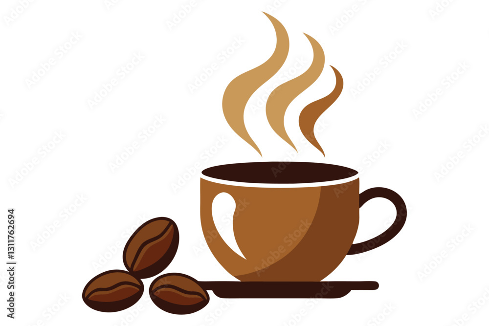 Obraz premium Cup of Coffee Vector Art Illustrations for Microstock Platforms