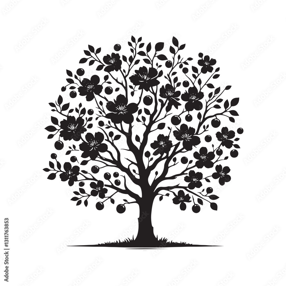 Crabapple Tree Silhouette - Tree Design - Crabapple tree Vector - Illustration of Crabapple Tree. Crabapple Tree Silhouette - Tree Design - Crabapple tree Vector - Illustration of Crabapple Tree.