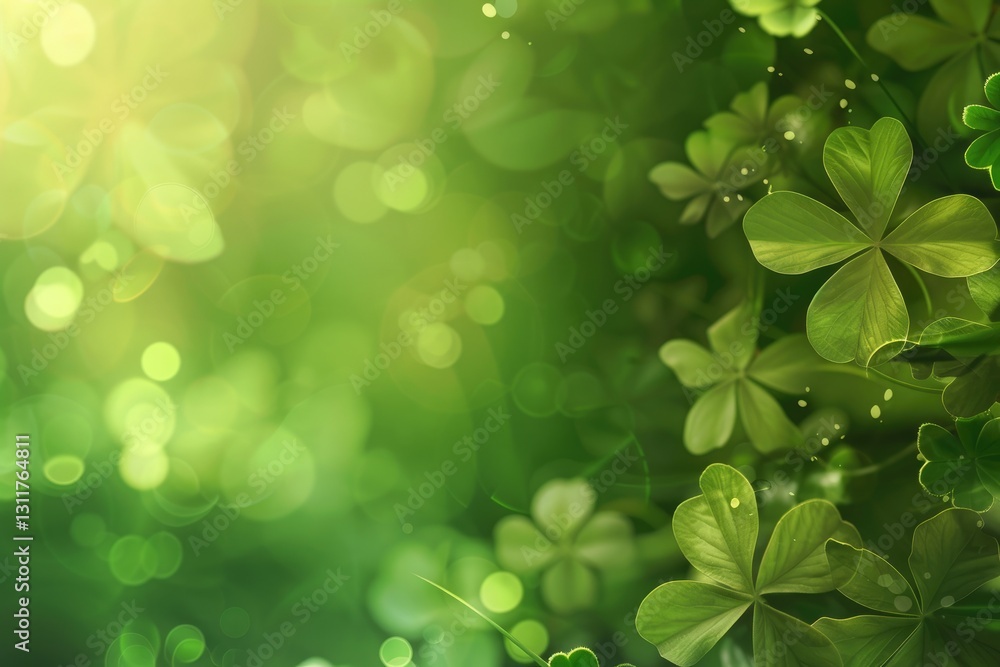 shamrock green bokeh background st patricks day empty space for text banner shamrock green bokeh background st patricks day empty space for text banner