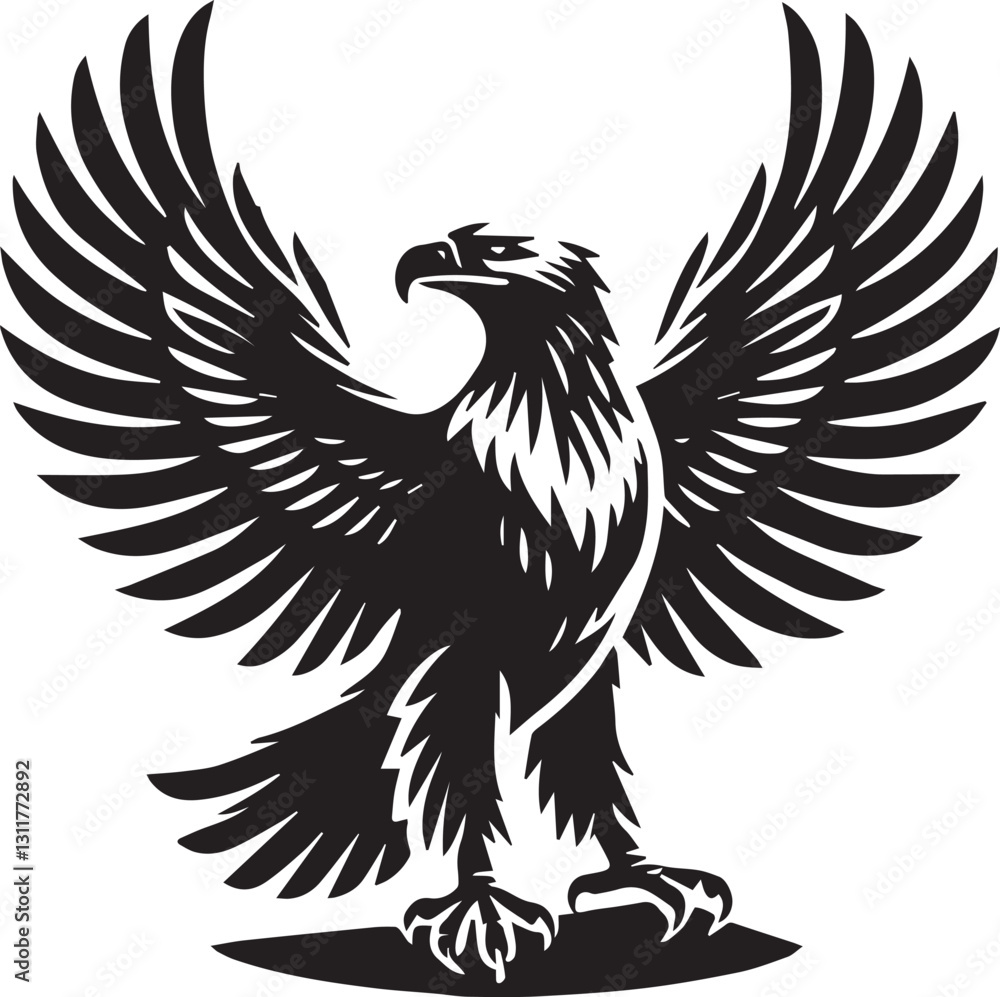 Fototapeta premium black eagle tattoo vector, eagle silhouette vector, eagle logo vector, eagle vector icon, eagle silhouette vector isolated on white background