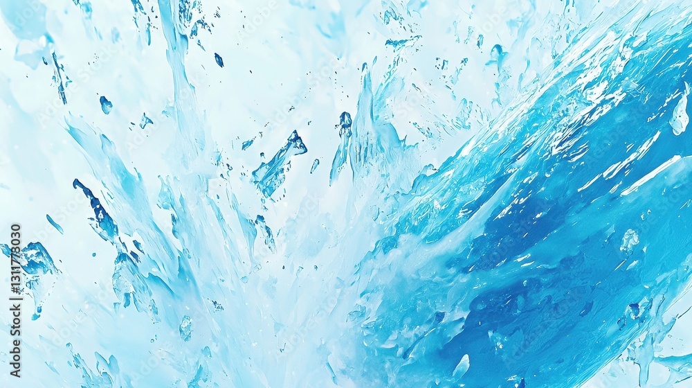 Fototapeta premium Glacial Ice Flow, Mountain Top View