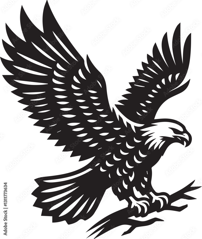 Obraz premium black eagle tattoo vector, eagle silhouette vector, eagle logo vector, eagle vector icon, eagle silhouette vector isolated on white background