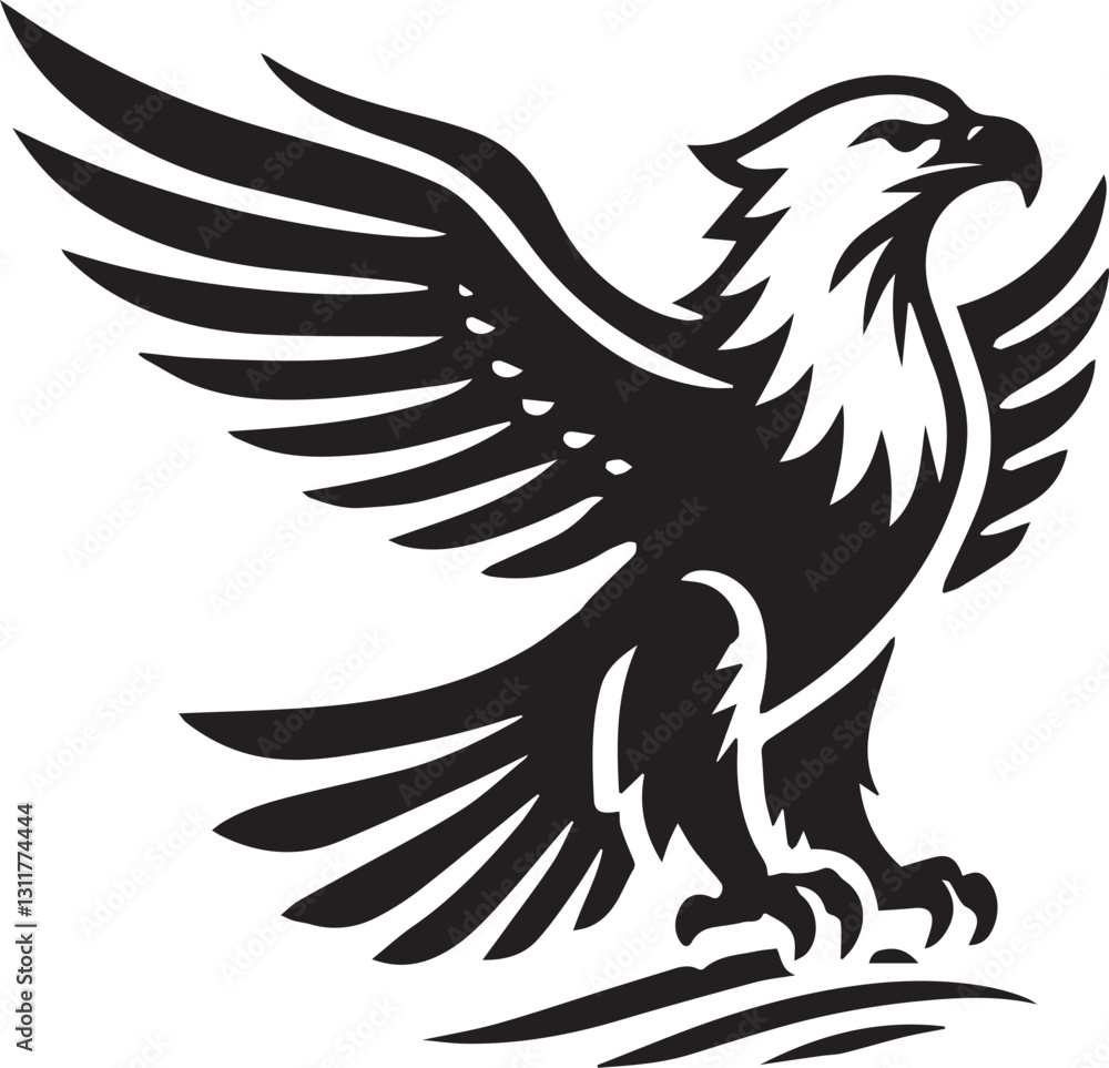 Obraz premium black eagle tattoo vector, eagle silhouette vector, eagle logo vector, eagle vector icon, eagle silhouette vector isolated on white background