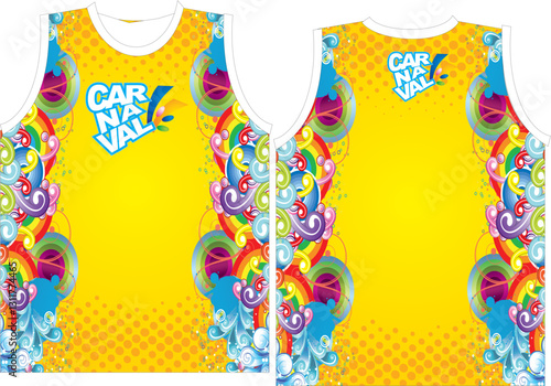 Vibrant Carnival Sports Shirt – Festive Wave Design and Modern Athletic Style

