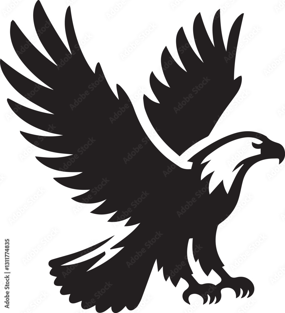 Obraz premium black eagle tattoo vector, eagle silhouette vector, eagle logo vector, eagle vector icon, eagle silhouette vector isolated on white background