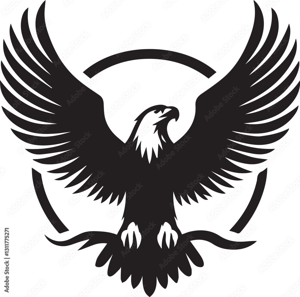Obraz premium black eagle tattoo vector, eagle silhouette vector, eagle logo vector, eagle vector icon, eagle silhouette vector isolated on white background