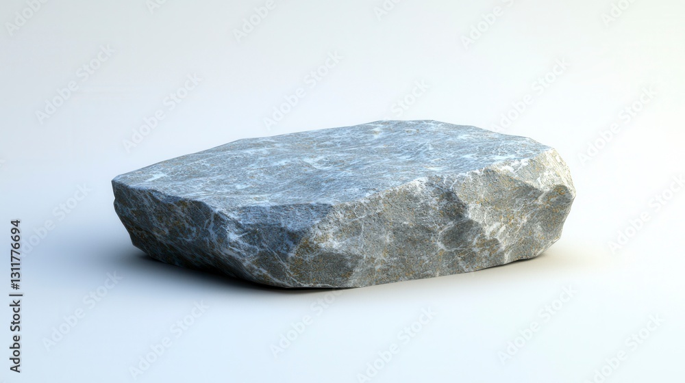 Gray Rock Display Against White Background Gray Rock Display Against White Background
