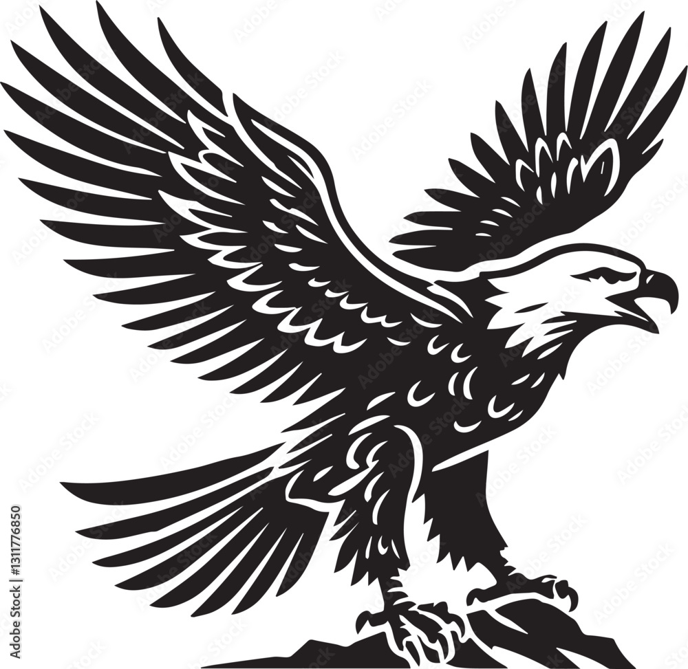 Fototapeta premium black eagle tattoo vector, eagle silhouette vector, eagle logo vector, eagle vector icon, eagle silhouette vector isolated on white background