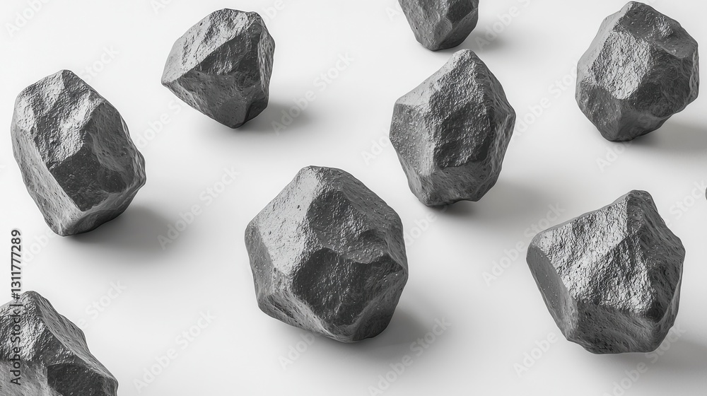 Gray Rocks on White Surface Gray Rocks on White Surface