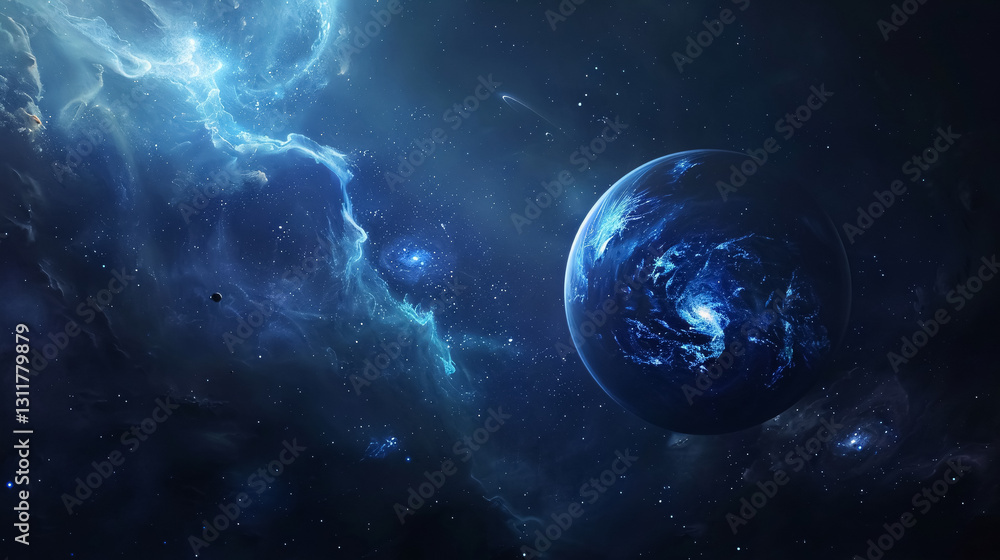 Obraz premium Blue space background