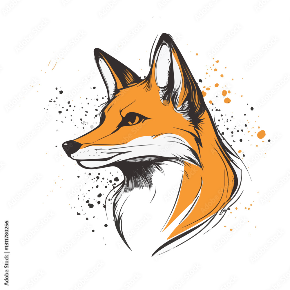Obraz premium red fox vector illustration