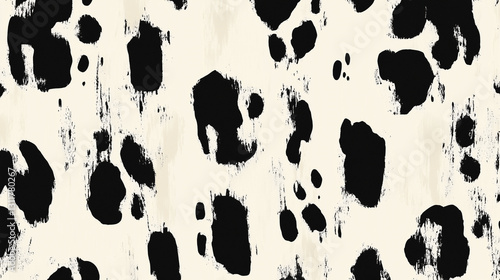 Painting of a cow with a black and brown pattern