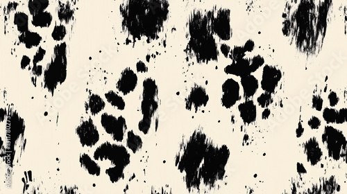 Painting of a cow with a black and brown pattern