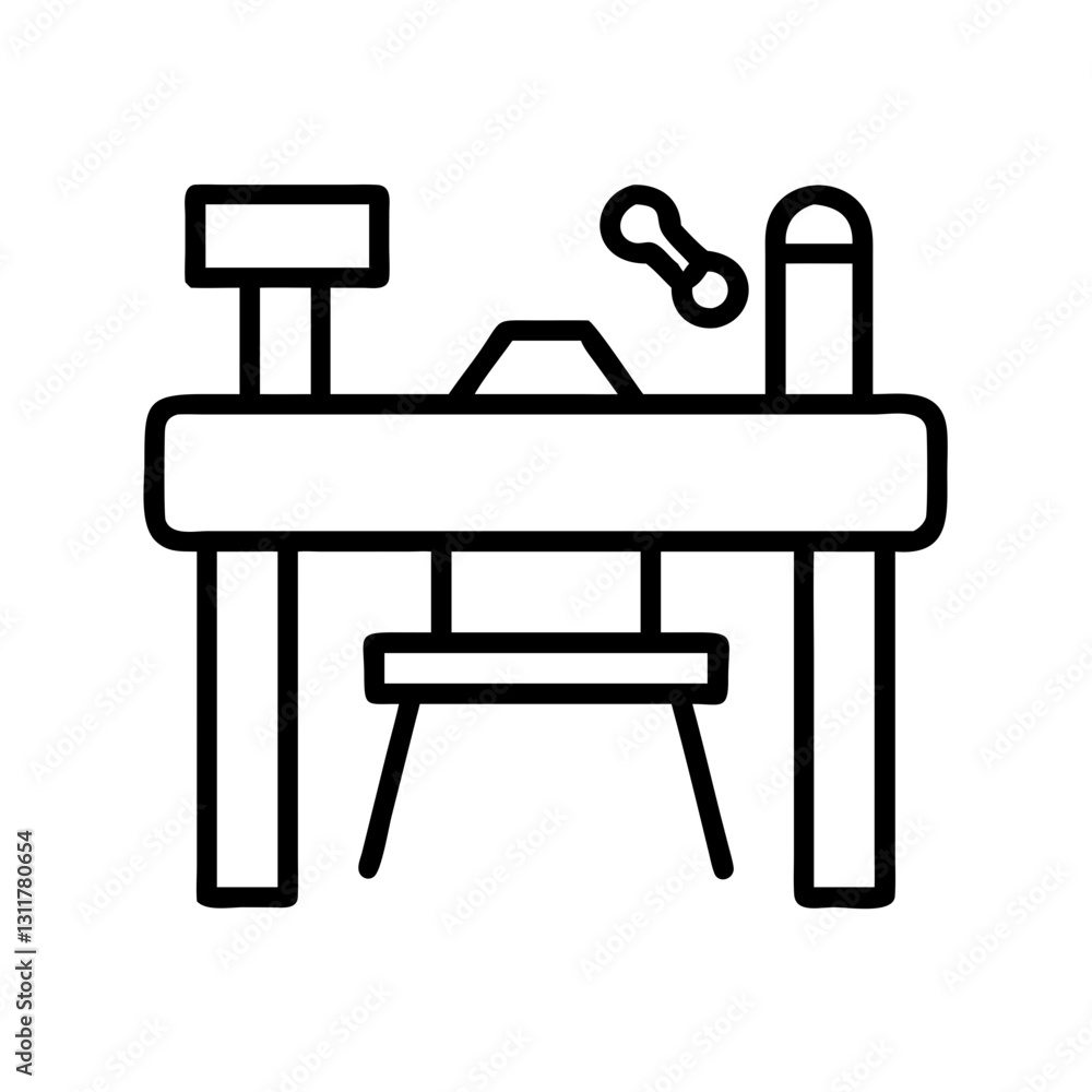 workbench icon, workbench line art - simple line art of workbench, perfect for workbench logos and icons workbench icon, workbench line art - simple line art of workbench, perfect for workbench logos and icons