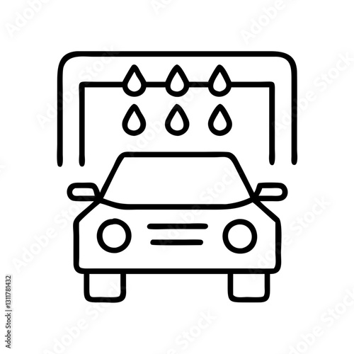 car wash icon, car wash line art - simple line art of car wash, perfect for car wash logos and icons