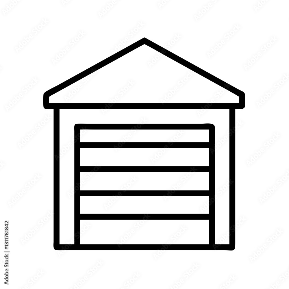 garage door icon, garage door line art - simple line art of garage door, perfect for garage door logos and icons garage door icon, garage door line art - simple line art of garage door, perfect for garage door logos and icons
