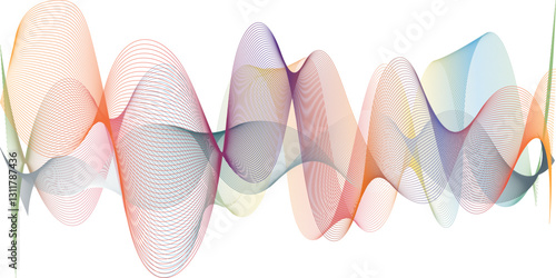 abstract multicolwave line on the white background image unique pattern graphics element modern summer creative gradient effect on the line vector illustration futuristic technological canvas template