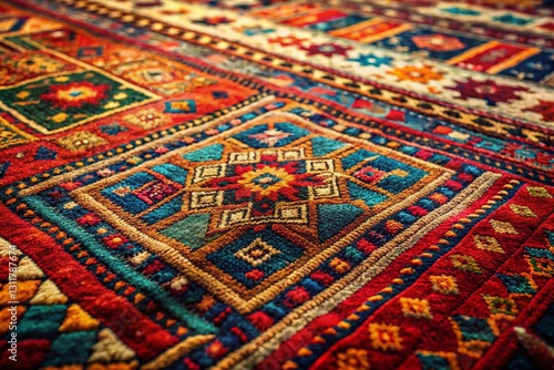 Vintage Style Abstract Rug: Thick & Thin Line Design Stock Photo