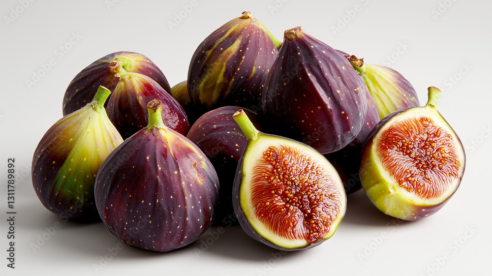 Fresh ripe figs isolated on white background

