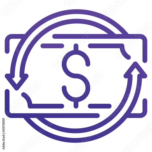 Refund Gradient Line Icon