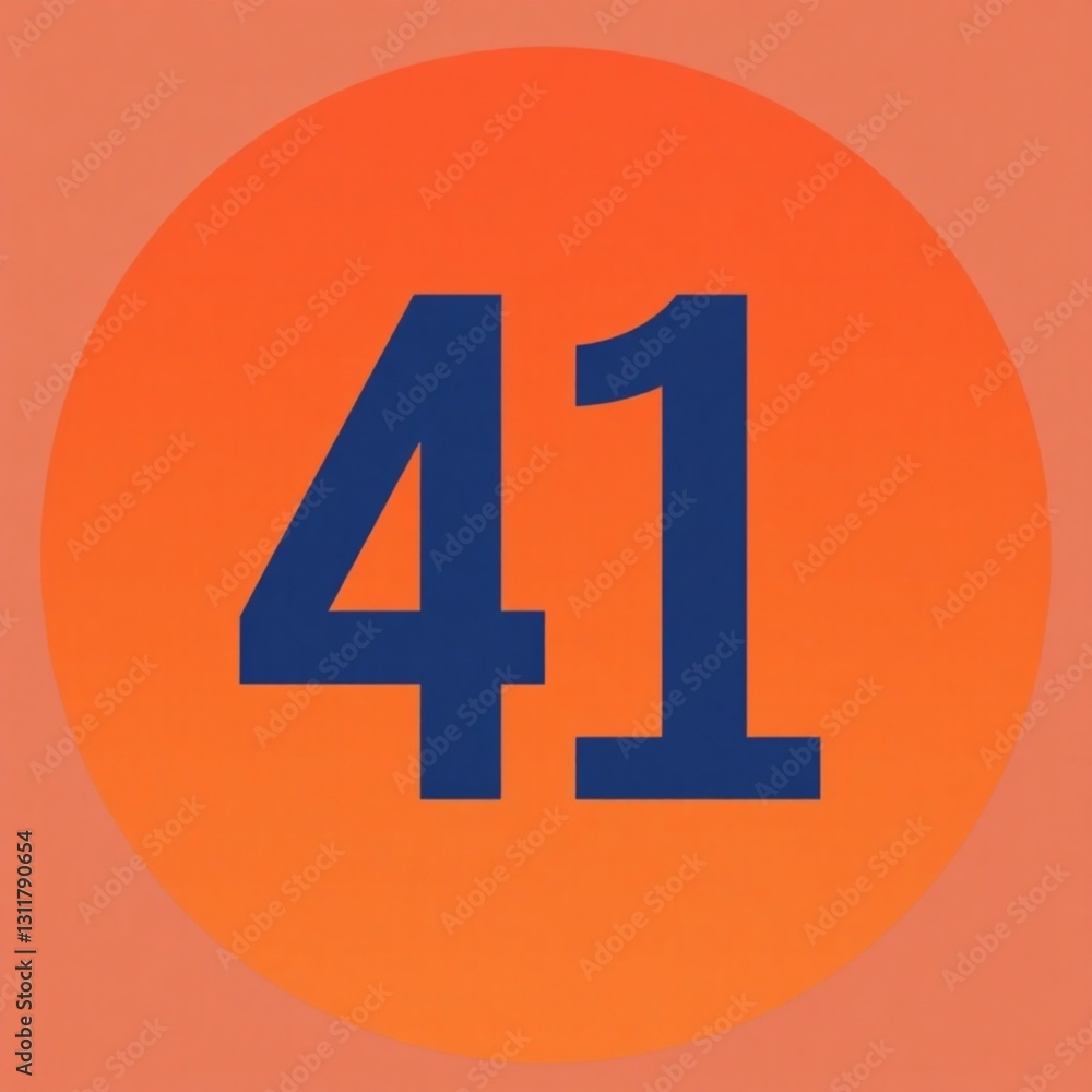 Obraz premium High-resolution stock photo of the number 41, styled with a modern minimalist aesthetic, professional quality, vibrant yet subtle color scheme, centered composition