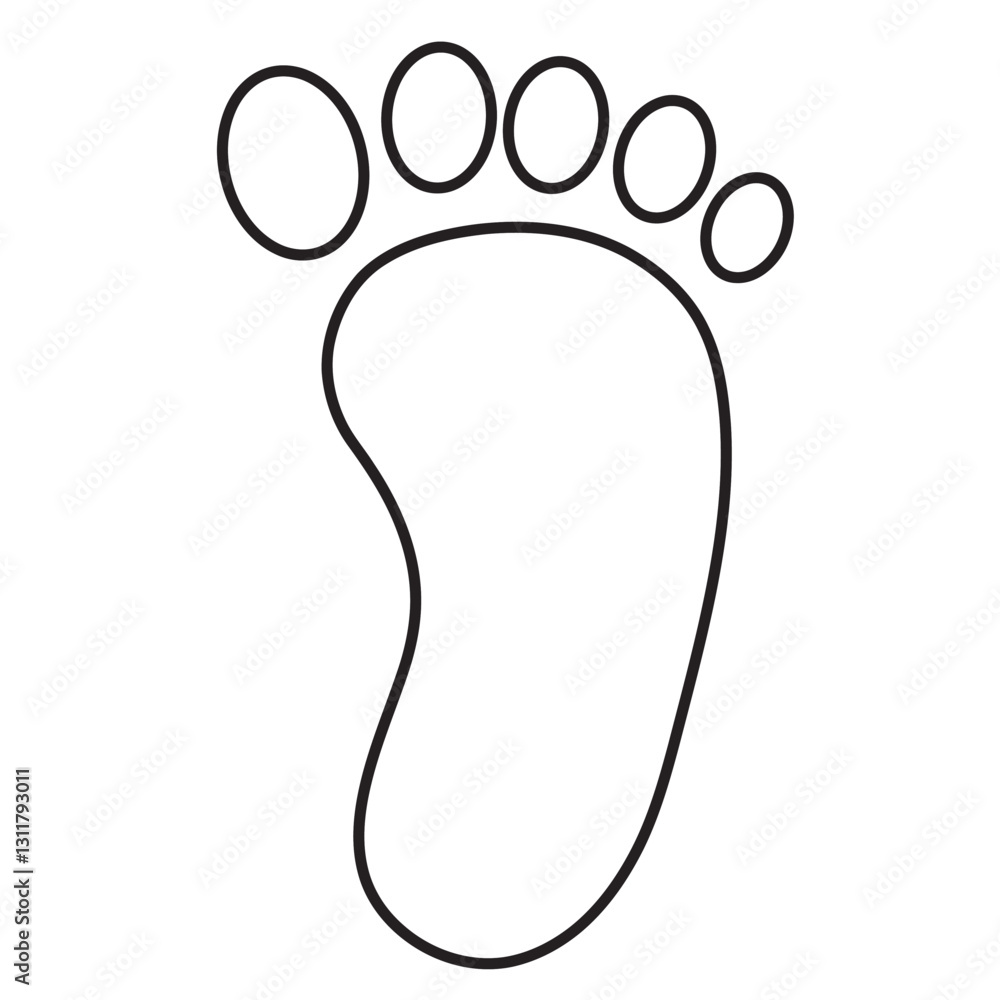 Obraz premium right foot footprint outline.eps