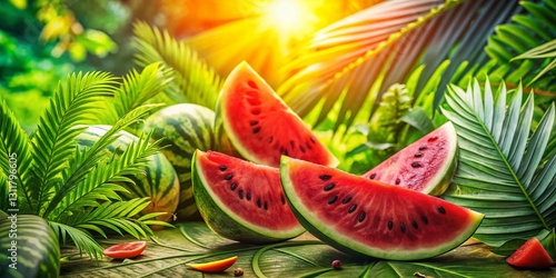 Vintage Tropical Watermelon Summer Still Life Photography