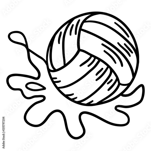 waterpolo ball splash stroke.eps