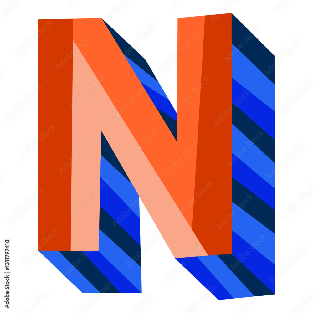 Fototapeta premium colorful 3d letter n.eps