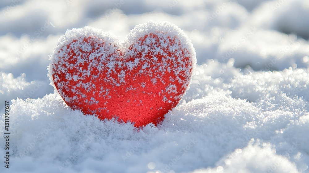 Fototapeta premium Heart in Snow; Winter Day; Outdoors; Nature