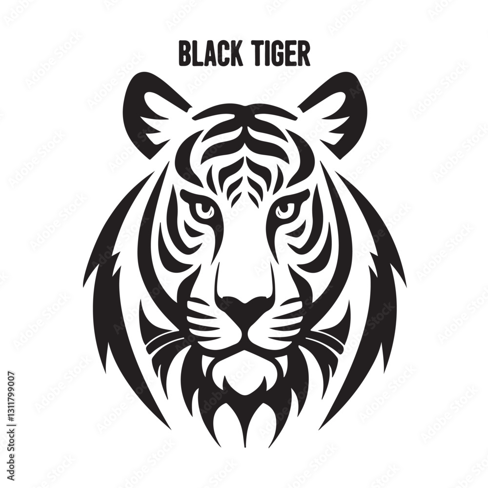 Bold Black Tiger Head Logo vector silhouette Design Bold Black Tiger Head Logo vector silhouette Design