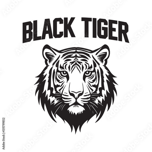 Bold Black Tiger Head Logo vector silhouette  Design