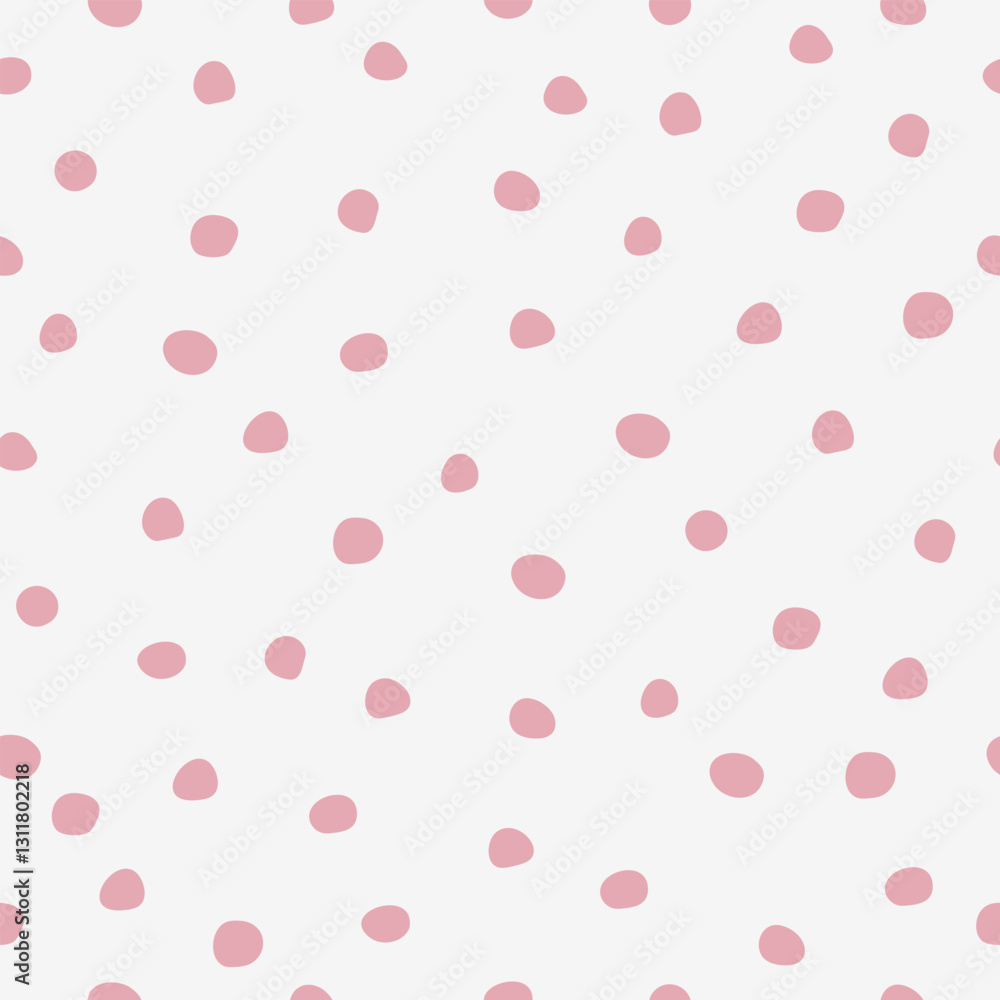Seamless pattern with pink polka dots, cute pattern with pink circles. Seamless pattern with pink polka dots, cute pattern with pink circles.