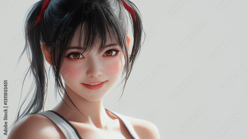 Fototapeta premium 女性コスプレイヤーのイラスト
