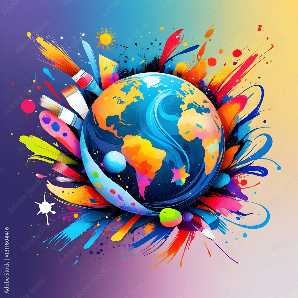 Fototapeta premium World Art Day Illustration