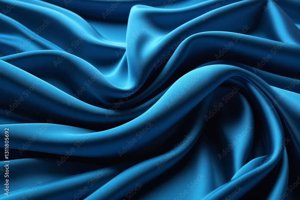 Fototapeta premium a close up of a blue silk fabric with a very smooth surface