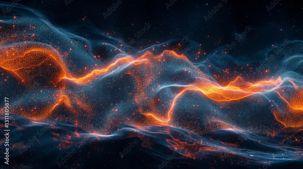 Vibrant orange and blue abstract wave design. Vibrant orange and blue abstract wave design.