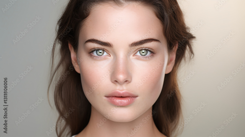 A front view medium headshot of an American female at a cosmetic skincare salon, exuding confidence.
A front view medium headshot of an American female at a cosmetic skincare salon, exuding confidence.
