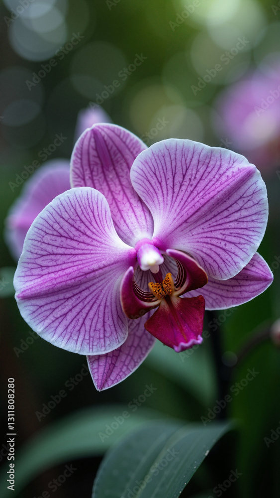 A stunning close-up stock photo of a vibrant orchid blossom, perfect for luxury skincare products, floral arrangements, and botanical publications. A stunning close-up stock photo of a vibrant orchid blossom, perfect for luxury skincare products, floral arrangements, and botanical publications.