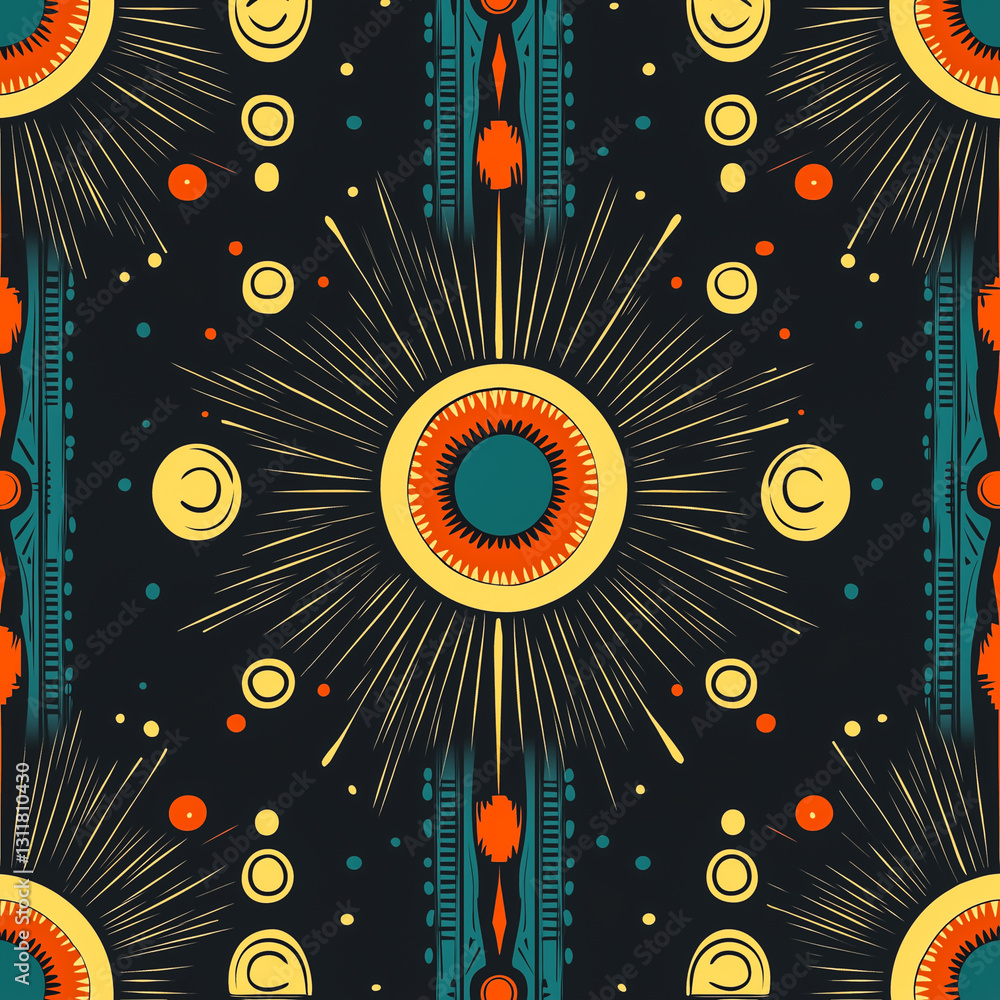 Vibrant abstract pattern with geometric shapes and radiant colors for modern design. Vibrant abstract pattern with geometric shapes and radiant colors for modern design.