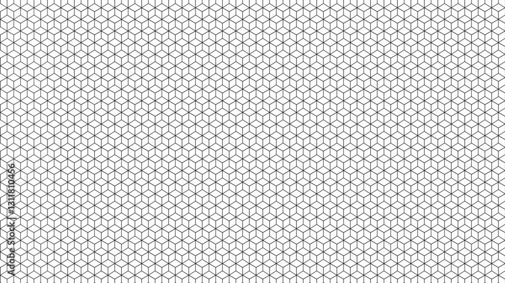 Isometric cube grid seamless pattern with editable line strokes. Isometric cube grid seamless pattern with editable line strokes.