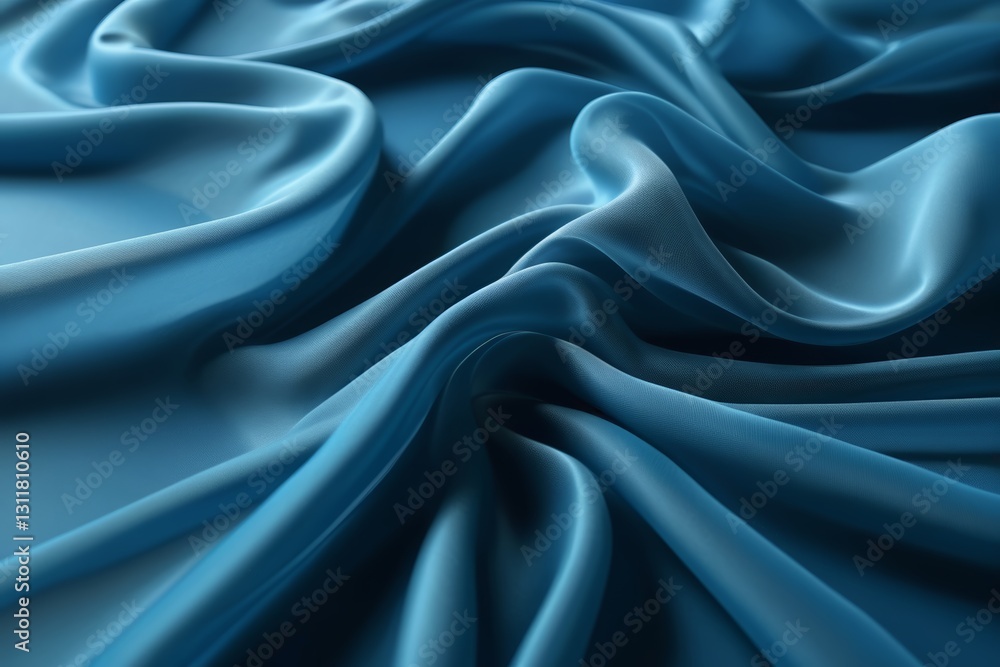 Fototapeta premium a close up of a blue silk fabric with a very large wave