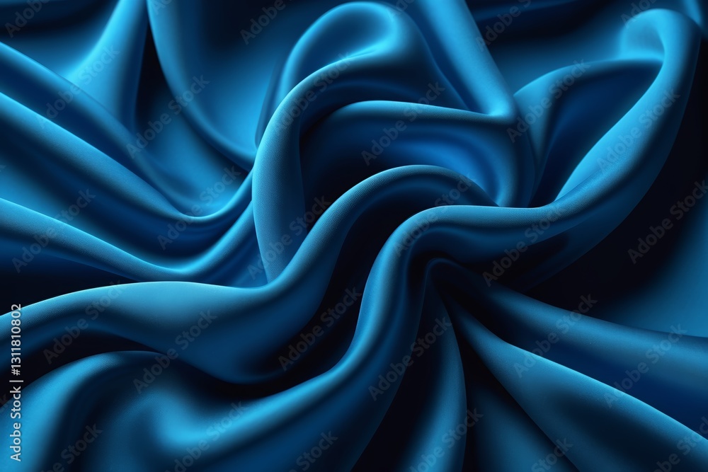 Fototapeta premium a close up of a blue silk fabric with a very large wave